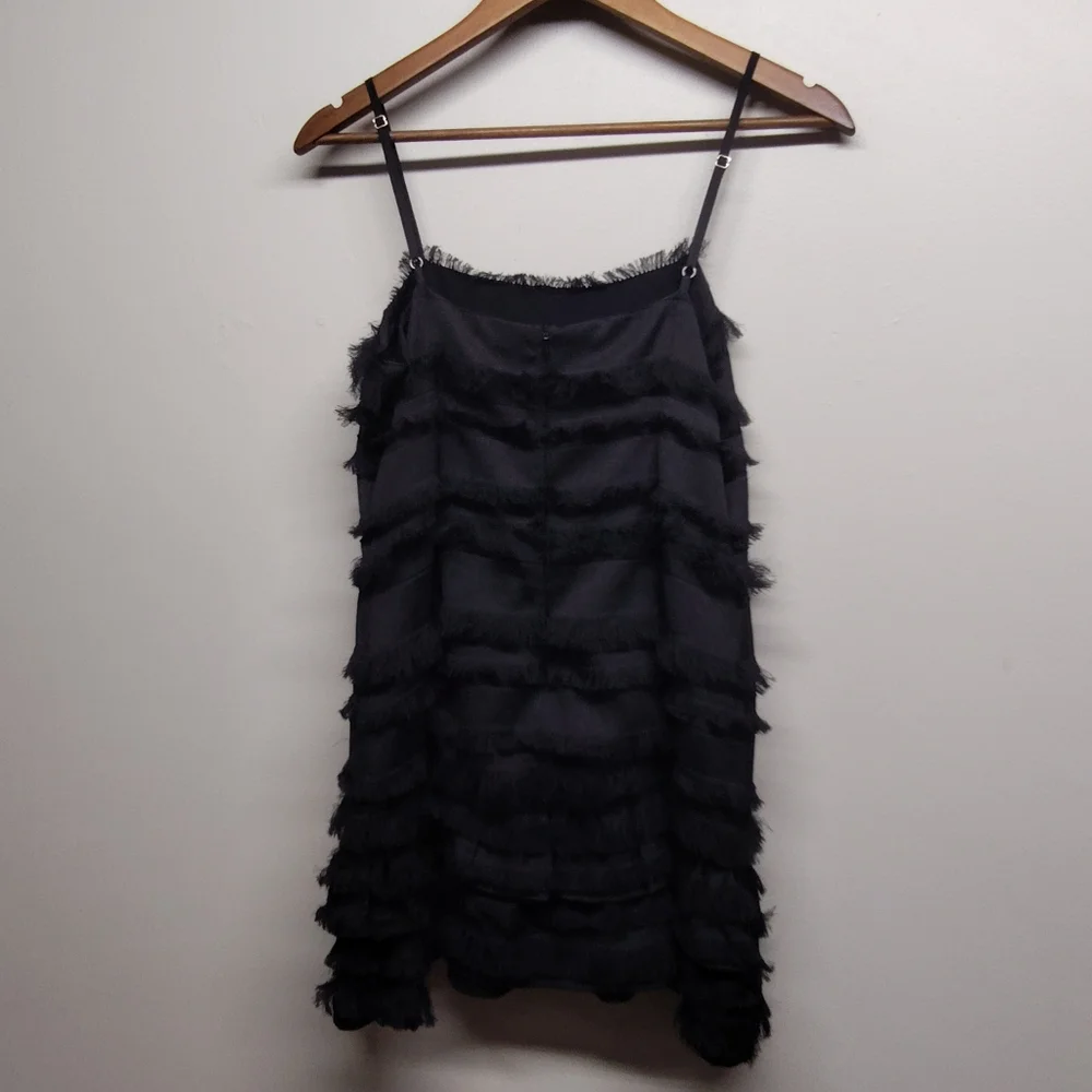 Princess Polly Mini Dress Women Size 8 Black Fringes Sleeveless Slim Fit - Picture 4 of 8